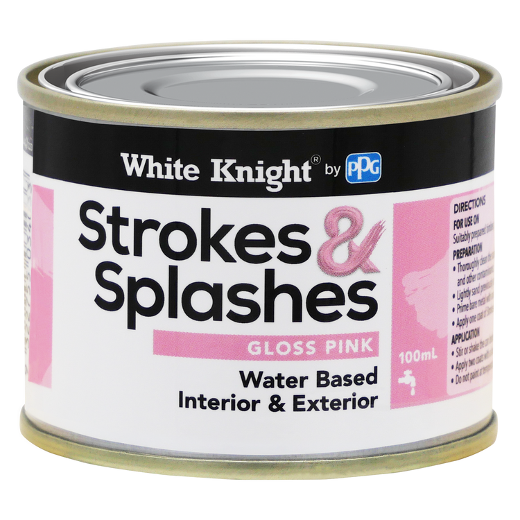 White Knight 100ml Pink Gloss Strokes and Splashes Paint