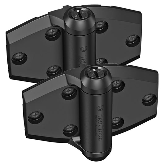 TruClose Self-Closing Safety Gate Hinges - Adjustable - Black - 2 Pack