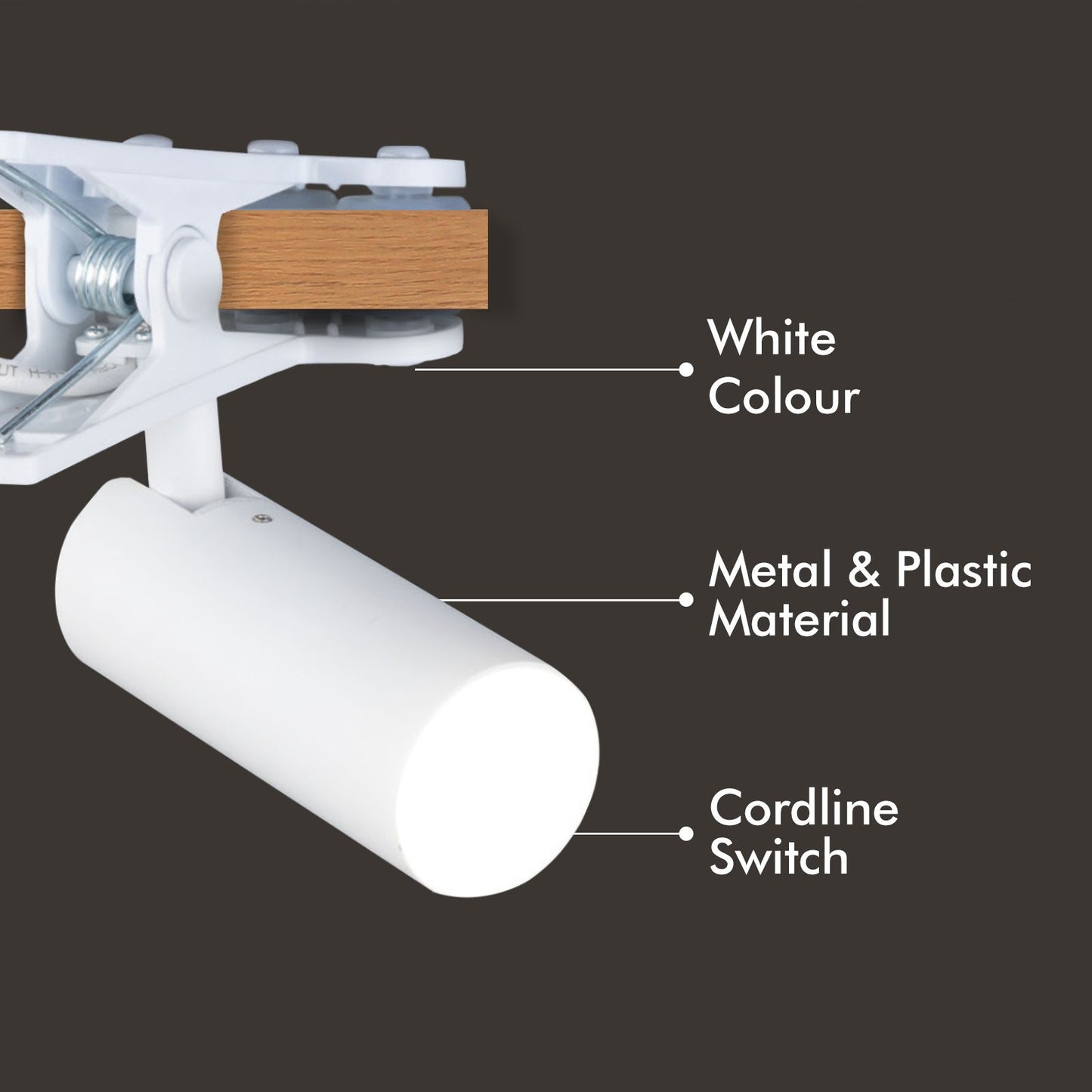 Verve Design LED Clip Lamp - 4.5W - 145 x 90 x 130mm - White