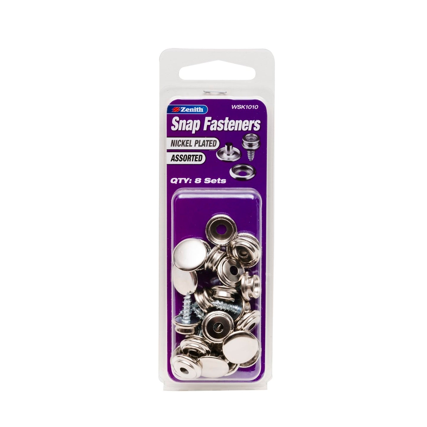 Zenith Snap Fasteners - Nickel Brass - 8 Sets