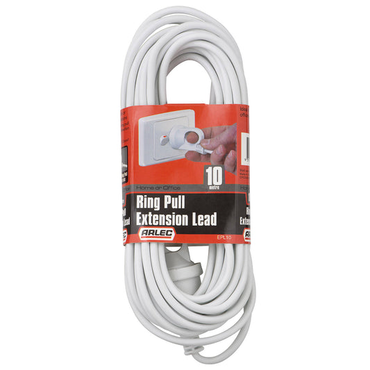 Arlec White Ring Pull Extension Lead 10m