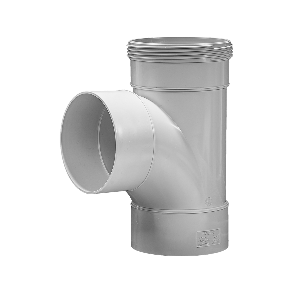 Holman 100mm PVC DWV Junction 88 Deg Grey Durable Connection