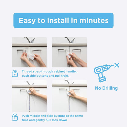 Perma Child Safety Adjustable Cabinet Locks - 3 Pack