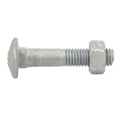 Zenith M10 x 50mm - Hot Dip Galvanised Cup Head Bolts & Nuts - 25 Pack