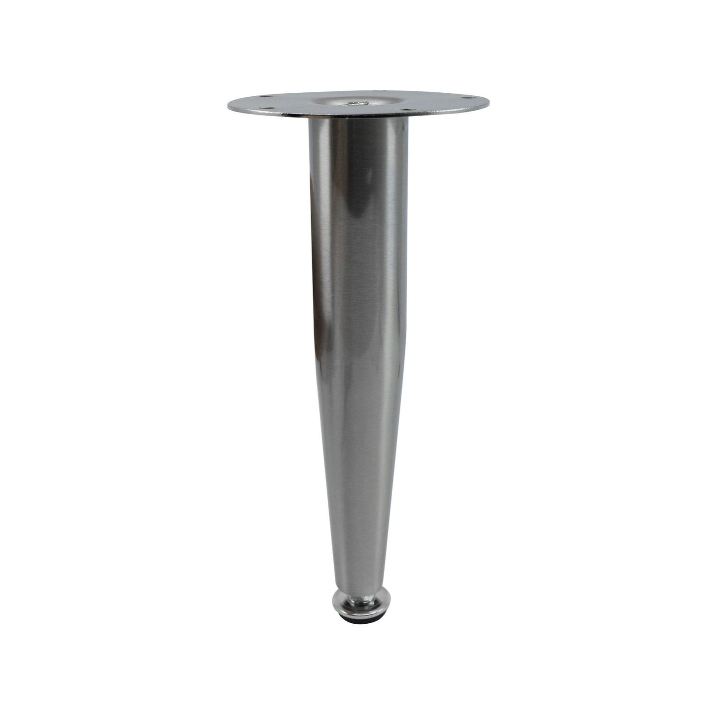 Adoored Tapered Metal Furniture Leg 230mm Brushed Nickel