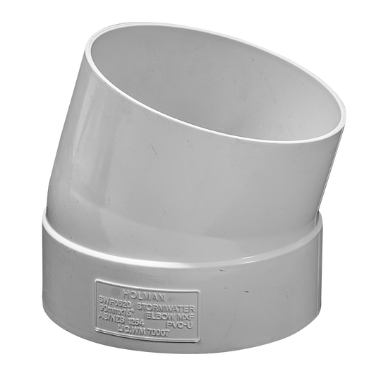 Holman 90mm Storm PVC Elbow - 15°