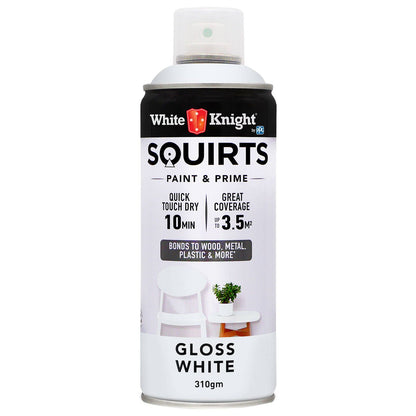 White Knight Squirts Gloss White Spray Paint - 310g