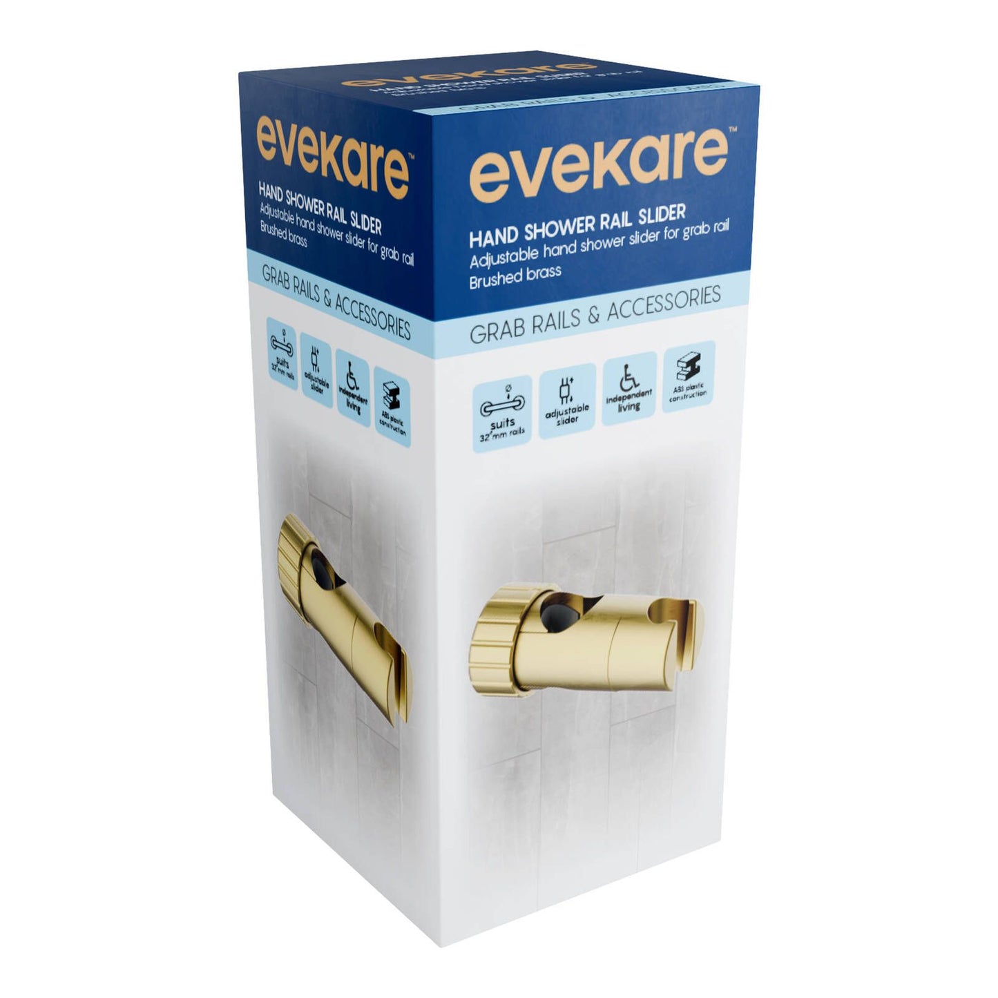 Evekare Shower Slider - 32mm - Brushed Brass