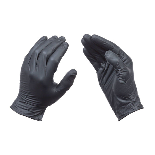 Rhino Medium Black Nitrile Disposable Gloves - 100 Pack