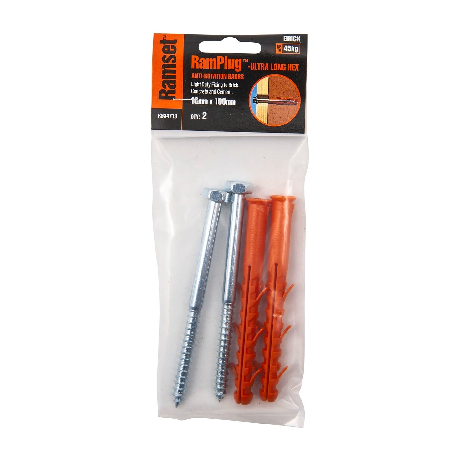 Ramset Ultra Long Ramplug - 10 x 100mm - 2 Pack