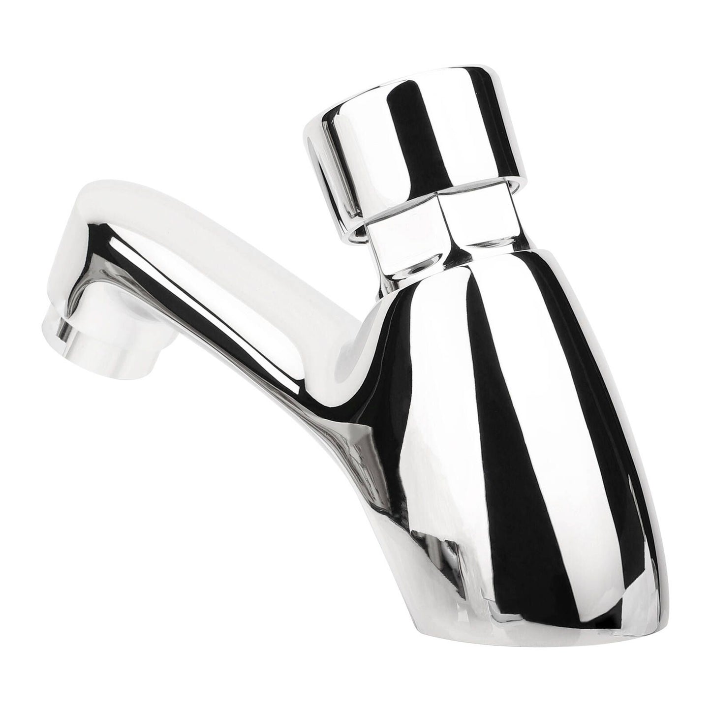 Shaw Mason Chrome Timed Push Button Basin Pillar Tap - 165 x 155mm