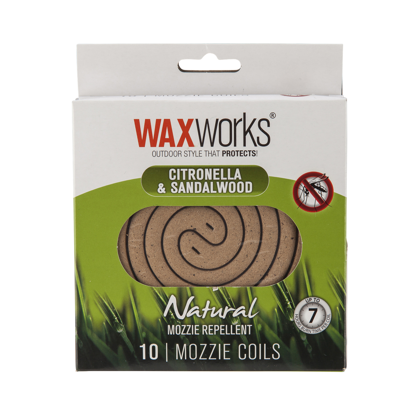 Waxworks Citronella Sandalwood Mosquito Repellent Coil - 10 Pack - 120 x 146mm