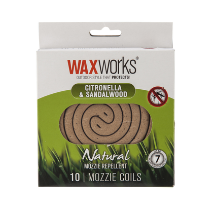 Waxworks Citronella Sandalwood Mosquito Repellent Coil - 10 Pack - 120 x 146mm