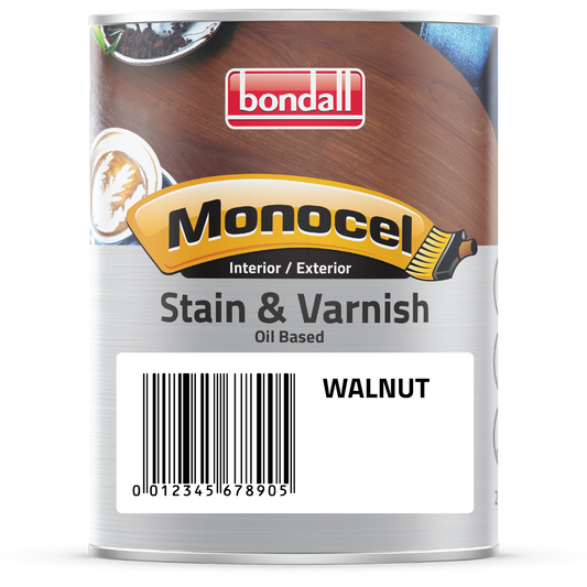 Bondall Monocel Exterior Interior Stain & Varnish Walnut - 250ml