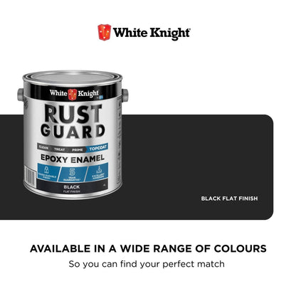 White Knight Rust Guard Black Flat Epoxy Enamel Paint - 4L
