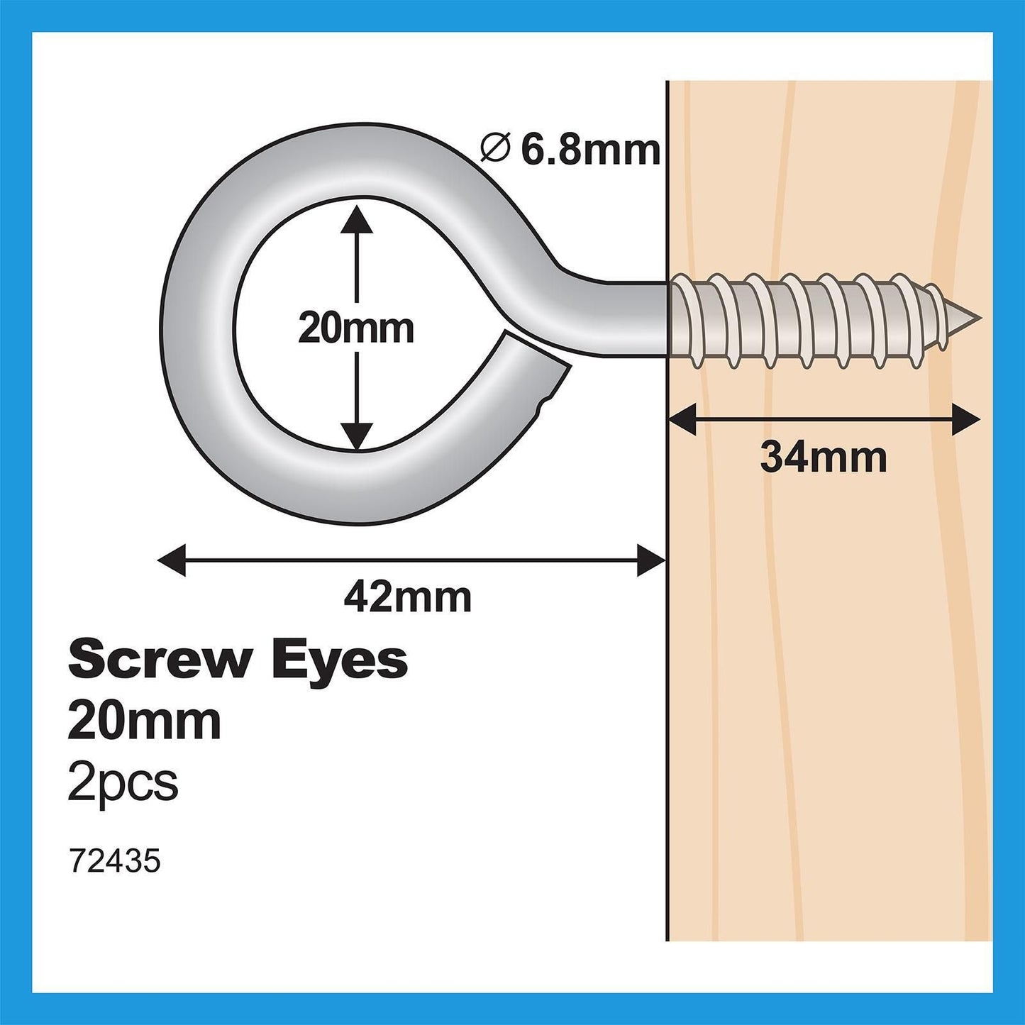 Everhang Screw Eye Hook - 20mm - 2 Pack