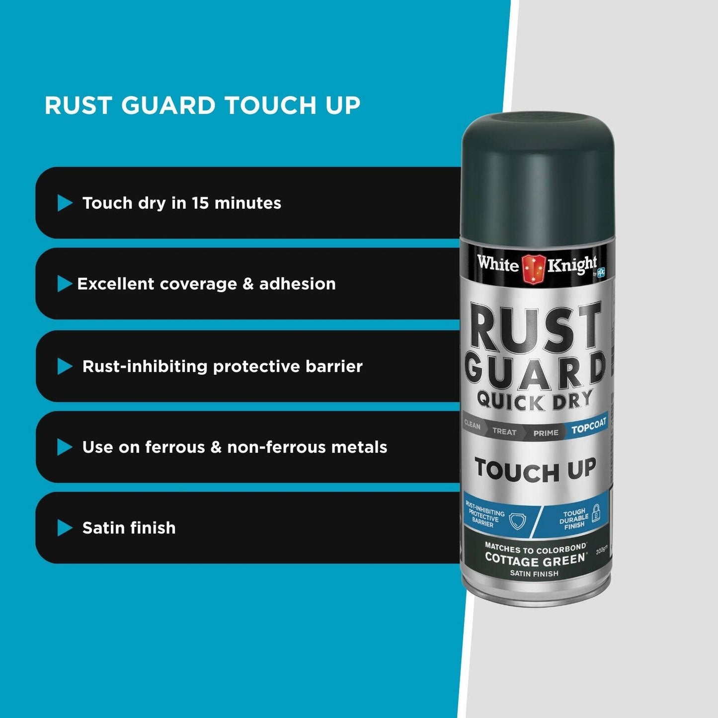 White Knight Rust Guard Spray Paint - 300g - Satin