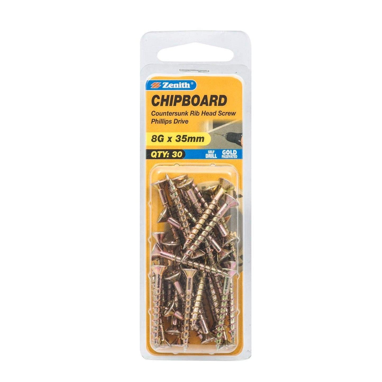 Zenith 8g x 35mm - Gold - 30 Pack