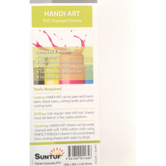 Suntuf PVC Foam Sheet - 900 x 1200mm - White - 3 Pack