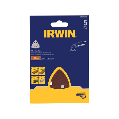 Irwin Detail Sheets - 80 Grit - 110 x 170mm - 5 Pack