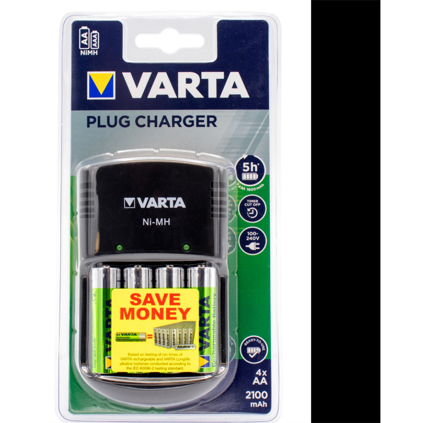 Varta Plug Charger - AA Battery - 4 Pack