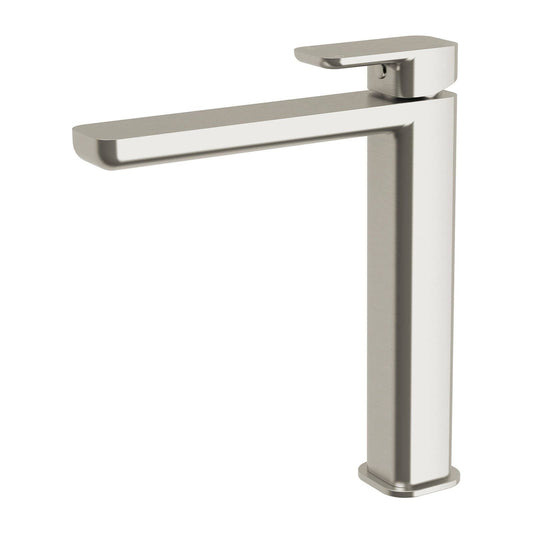 Mondella Brushed Nickel Overture Tall Basin Mixer - 204mm