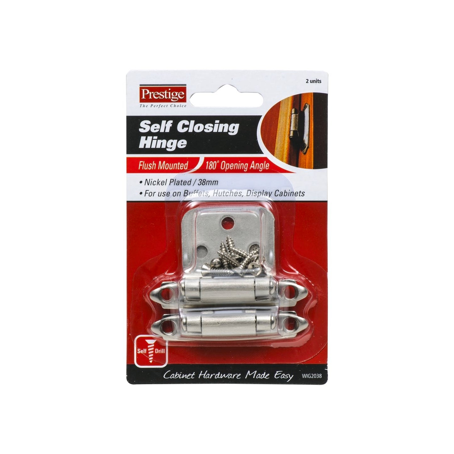 Prestige Flush Self Closing Hinge - 38mm - Antique