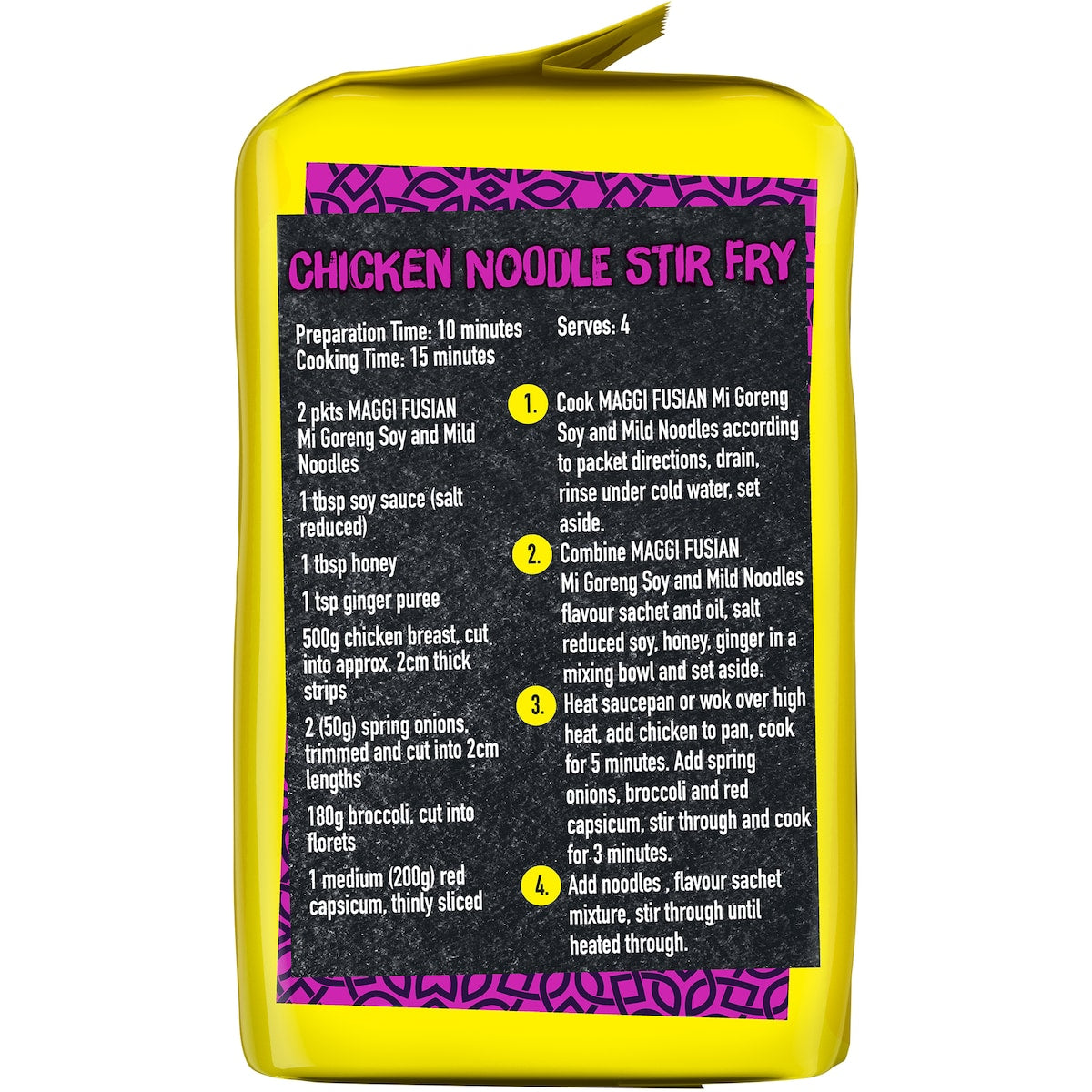 Maggi Fusian Mi Goreng Soy & Mild Spice Flavour Instant Noodles 360g 5 Pack