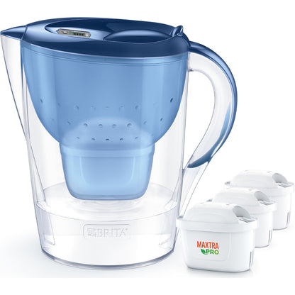 Brita Water Filter Jug Premium Pack Marella Xl 3.5l Blue Limescale Each