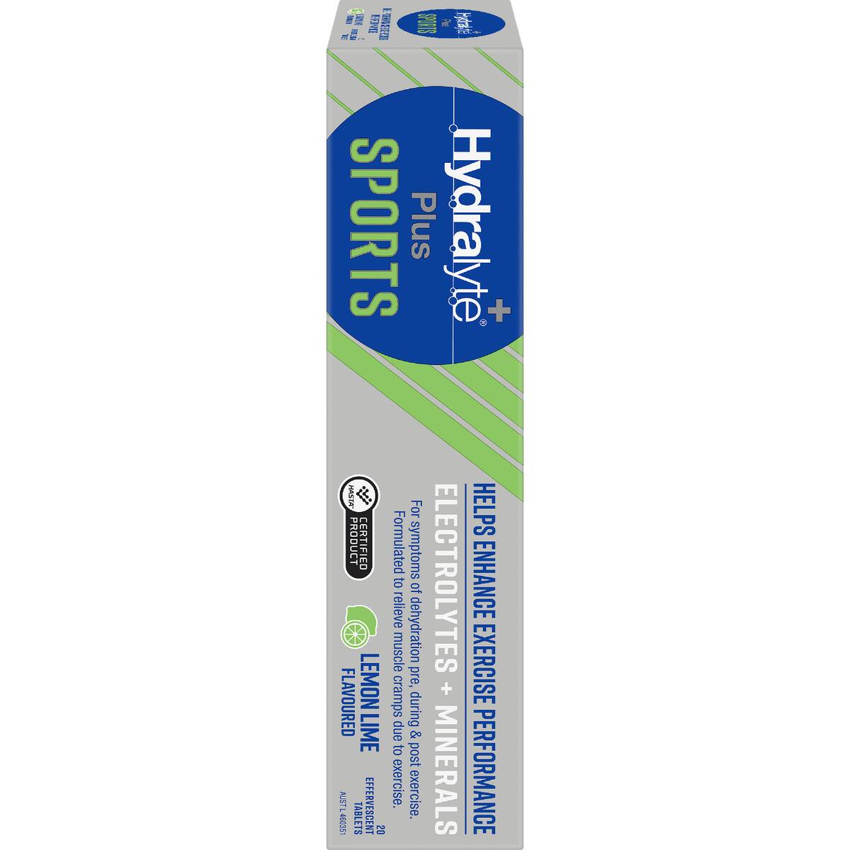 Hydralyte Sports Effervescent Tablets Lemon Lime 20 Pack