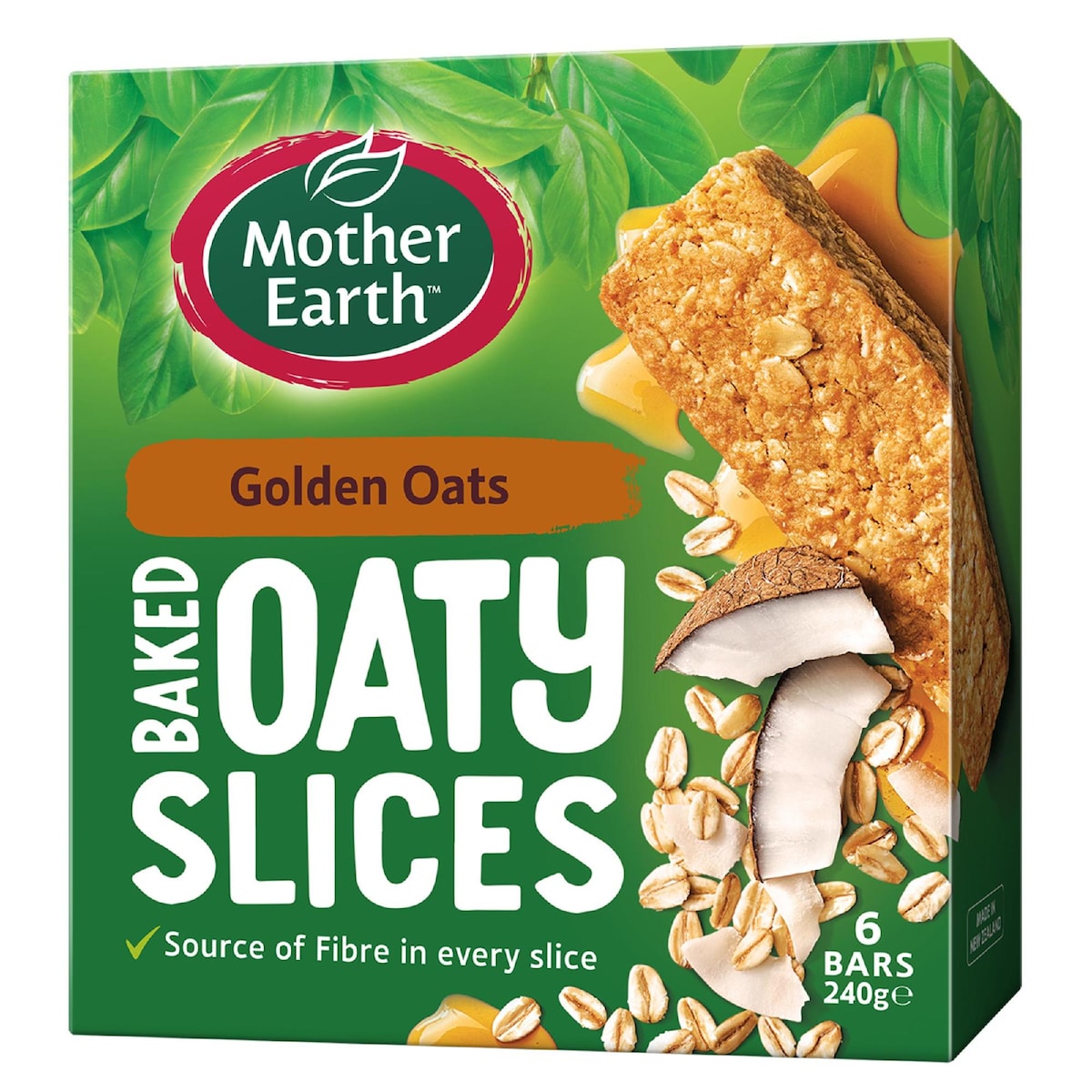 Mother Earth Golden Baked Oaty Slice Golden Oats 6 Pack 240g