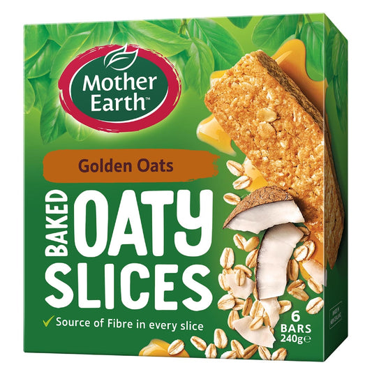 Mother Earth Golden Baked Oaty Slice Golden Oats 6 Pack 240g