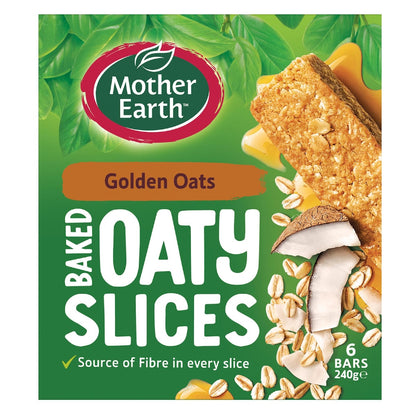 Mother Earth Golden Baked Oaty Slice Golden Oats 6 Pack 240g