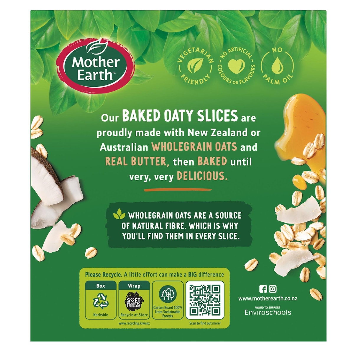 Mother Earth Golden Baked Oaty Slice Golden Oats 6 Pack 240g