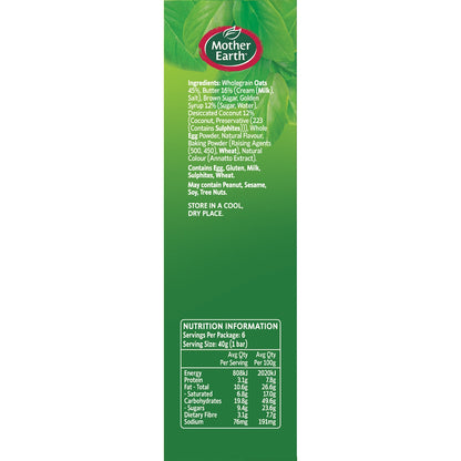Mother Earth Baked Oaty Slice Golden Oats 40g X 6 Pack