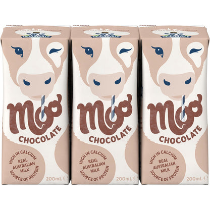 Devondale Moo Chocolate Milk Long Life Uht Milk 200ml X 6 Pack