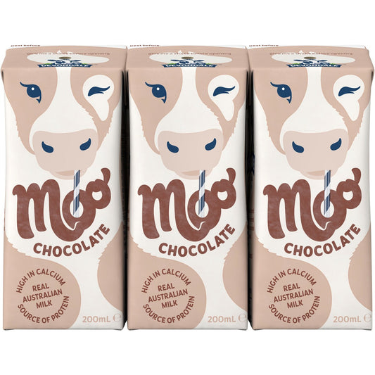 Devondale Moo Chocolate Milk Long Life Uht Milk 200ml X 6 Pack