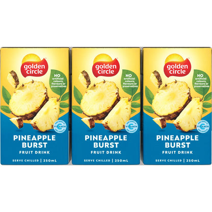 Golden Circle Fruit Drinks Lunch Box Poppers Multipack Pineapple Burst 250ml X6 Pack