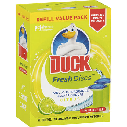 Duck Fresh Discs Toilet Cleaner Citrus Twin Refills 36ml X 2 Pack