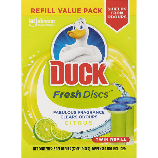 Duck Fresh Discs Toilet Cleaner Citrus Twin Refills 36ml X 2 Pack