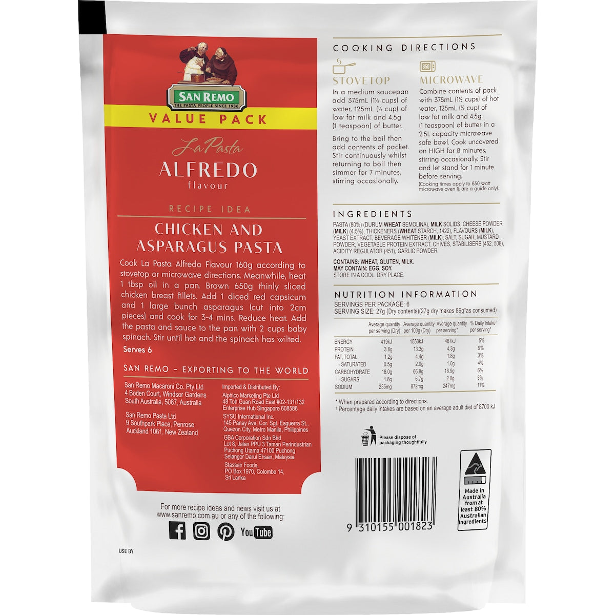 San Remo La Pasta Alfredo 160g