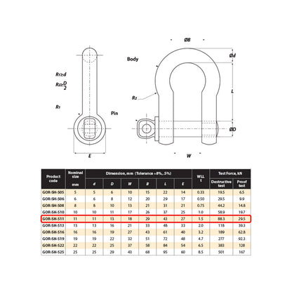 Gorilla Bow Shackle - 11mm - 1.5T