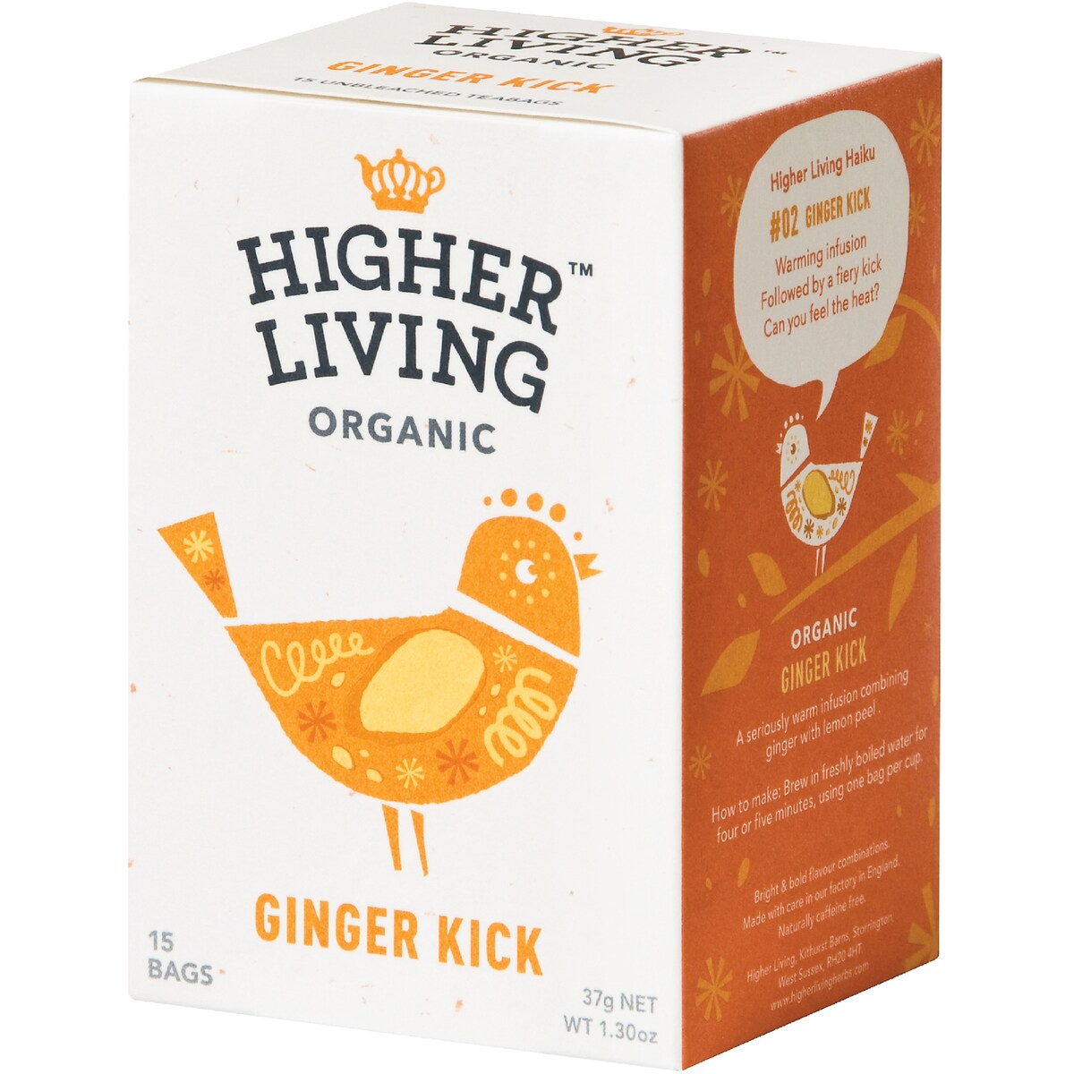 Higher Living Ginger Kick Tea Bags 15 pack