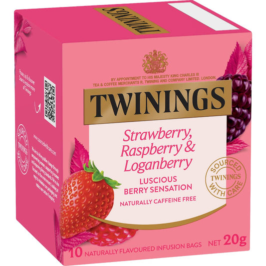 Twinings Strawberry Raspberry & Loganberry Tea Bags 10 Pack
