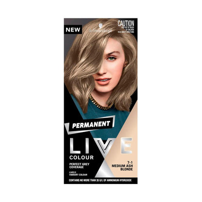 Schwarzkopf Permanent Live Colour Med Ash Blonde 7.1 - 1 pack
