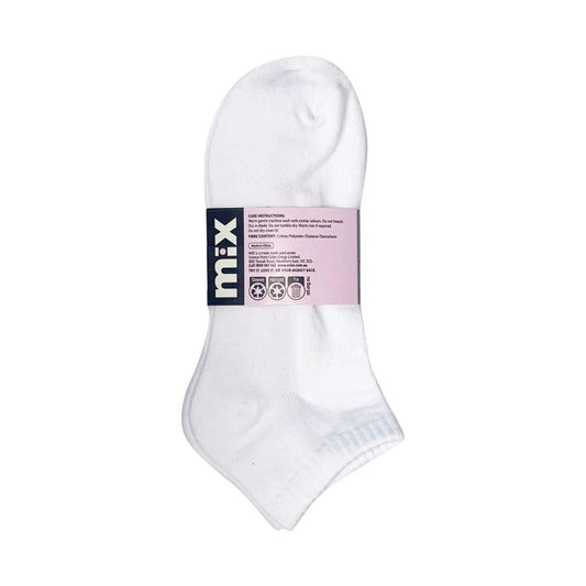 Mix Womens Low Cut Sport Socks White Size 5-10 5 PACK