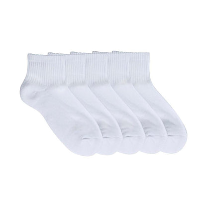 Mix Womens Qtr Crew Socks White Size 5-10 5 PACK