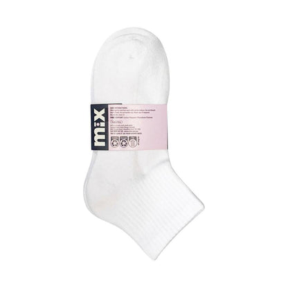 Mix Womens Qtr Crew Socks White Size 5-10 5 PACK