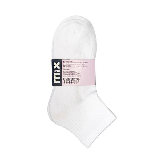 Mix Womens Qtr Crew Socks White Size 5-10 5 PACK