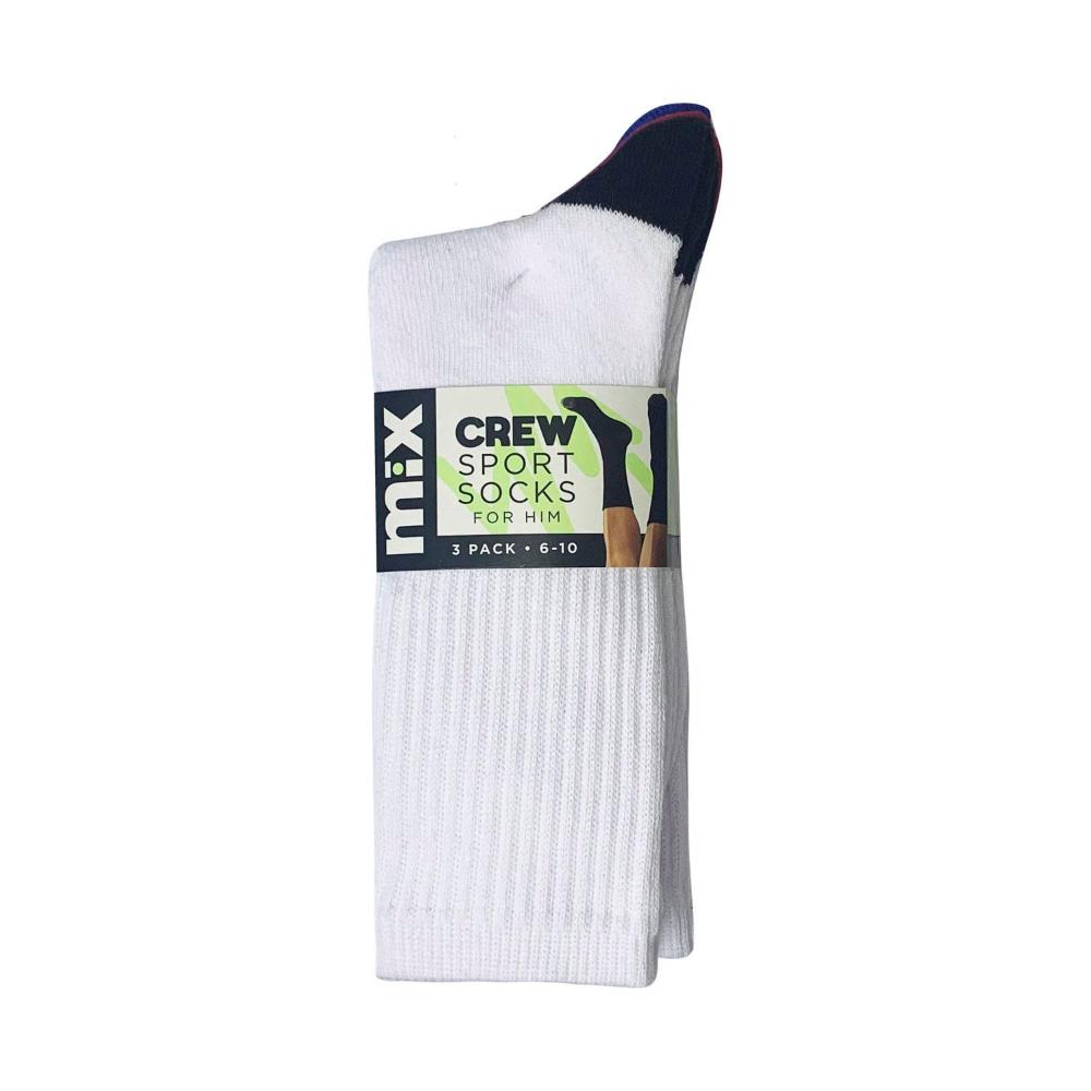 Mix Mens Crew Sport Socks Size 7-11 3 PACK